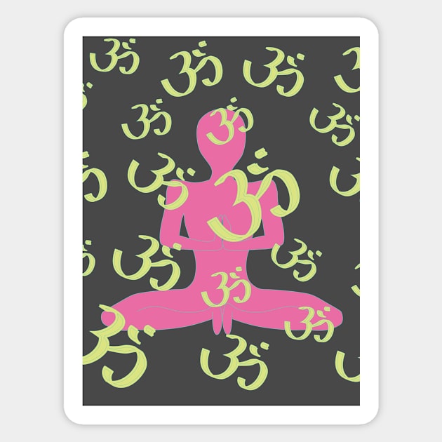 Om! Yoga pose Sticker by DannysRemakeRemodel